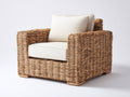Poltrona da giardino - Rattan sintetico-Tessuto - 92x86x81 cm - Naturale-Avorio - Contemporaneo