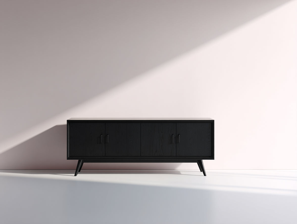 Mobile ingresso - Legno-Metallo - 160x40x72 cm - Nero - Design moderno minimalista