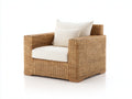 Poltrona da giardino - Rattan sintetico-Tessuto - 90x86x81 cm - Naturale-Avorio - Contemporaneo