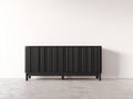 Mobile ingresso - Legno - 160x40x78 cm - Nero - Design moderno scanalato