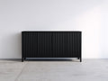 Mobile ingresso - Legno - 170x40x80 cm - Nero - Design moderno scanalato