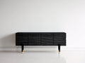 Mobile ingresso - Legno-Metallo - 175x40x76 cm - Nero-Oro - Design moderno materico