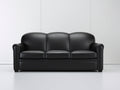 Divano lineare - Pelle - 210x90x88 cm - Nero - Moderno