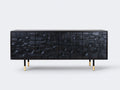 Mobile ingresso - Legno-Metallo - 180x40x75 cm - Nero-Oro - Design moderno