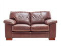 Divano lineare - Pelle-Legno - 172x92x88 cm - Marrone - Contemporaneo