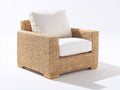 Poltrona da giardino - Rattan sintetico-Tessuto - 90x85x80 cm - Naturale-Bianco crema - Contemporaneo
