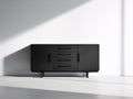 Mobile ingresso - Legno-Metallo - 150x40x75 cm - Nero - Design moderno minimalista