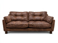 Divano lineare - Pelle - 190x95x85 cm - Marrone - Vintage